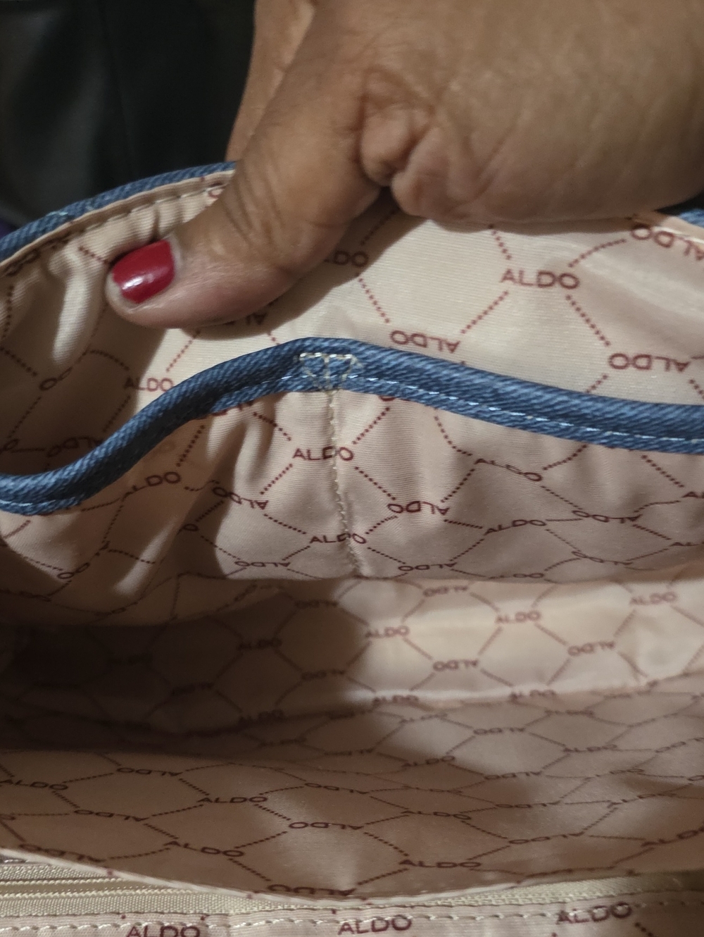 ALDO QUILTED DENIM BAG NWT - Picture 5 of 9